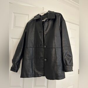 Levi's Women's Black faux Leather relaxed vintage look blazer
